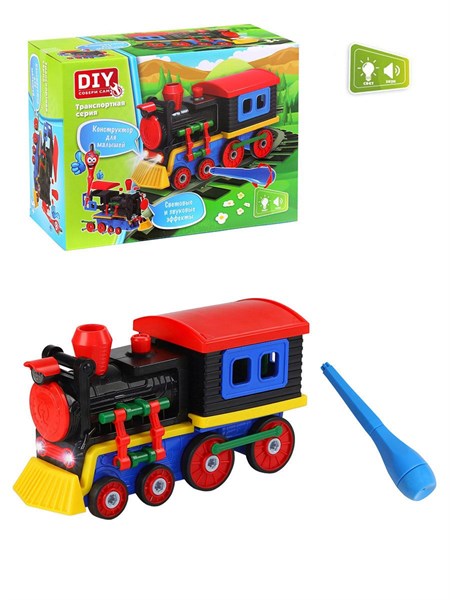 Конструктор Паровоз (свет, звук) DIY Toy 1371 4986090cd4e211ef0a8 - фото 1695611