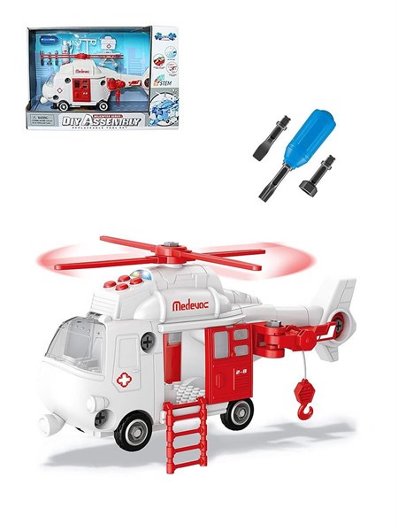 Конструктор Вертолет Medevac с отверткой (свет, звук), YW9090B 4a222651d4e211ef0a8 - фото 1696610