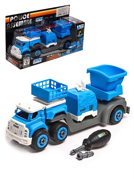 Конструктор грузовой автомобиль Полиция с отверткой DIY Toy 269-42 499dae8cd4e211ef0a8 - фото 1696937
