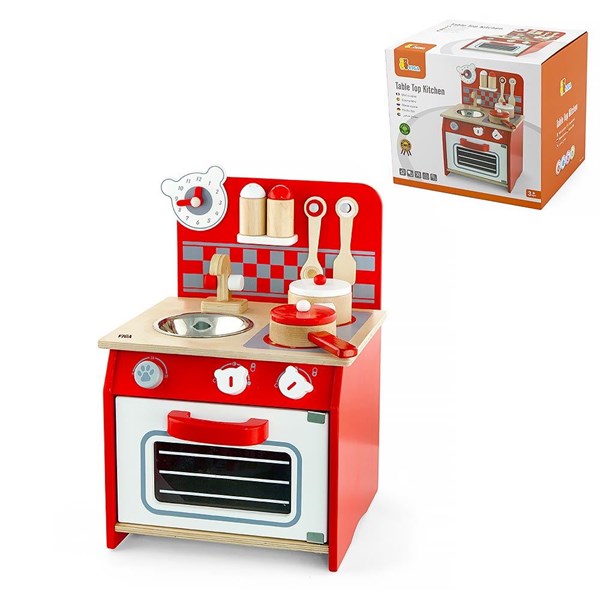 Мини-кухня с аксессуарами красная (дерево) Viga 50231 2f6f2c30cf3e11ef0a8 - фото 1699208