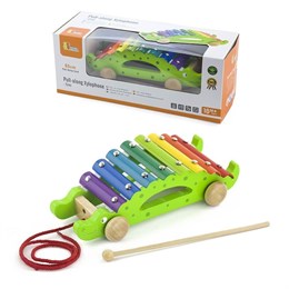 Каталка-ксилофон Крокодил на веревочке (дерево) Viga, 50342 2b428a20cf3e11ef0a8