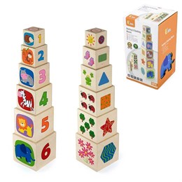 Пирамидка-кубики Цифры и картинки (дерево) Viga 50392 2f3de428cf3e11ef0a8