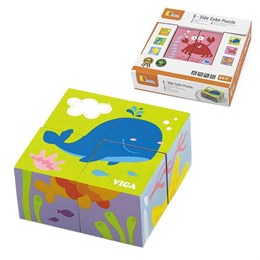 Кубики-пазл Подводный мир 4 элемента (дерево) Viga, 50161 2e062433cf3e11ef0a8