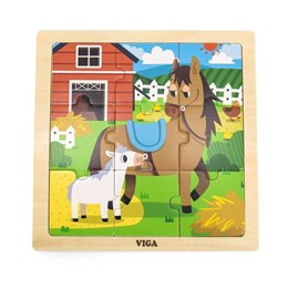Пазл в рамке Лошадки 9 деталей (дерево) Viga 44624 2f09ad51cf3e11ef0a8