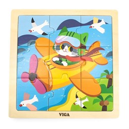 Пазл в рамке Самолет 9 деталей (дерево) Viga 44632 2efa2485cf3e11ef0a8