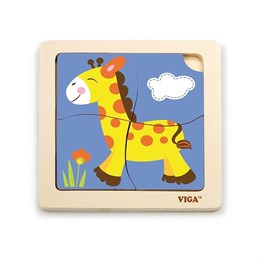 Пазл-вкладыш Жираф 4 элемента (дерево) Viga 51319 2e239776cf3e11ef0a8
