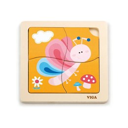 Пазл-вкладыш Бабочка 4 элемента (дерево) Viga 50136 2dcba8efcf3e11ef0a8