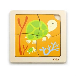 Пазл-вкладыш Черепашки 4 элемента (дерево) Viga 50143 2ddf6493cf3e11ef0a8