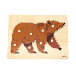 Пазл-вкладыш Бурый медведь (8 деталей) (дерево) Viga 44606 2eb117b6cf3e11ef0a8