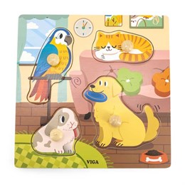 Пазл-вкладыш Домашние животные 4 элемента (дерево) Viga 44595 2f05d846cf3e11ef0a8