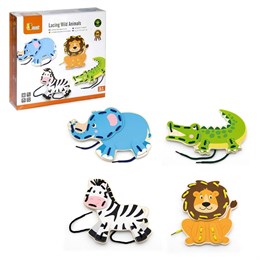 Игра-шнуровка Дикие животные (4 предмета) (дерево) Viga 51326 2bc400b8cf3e11ef0a8